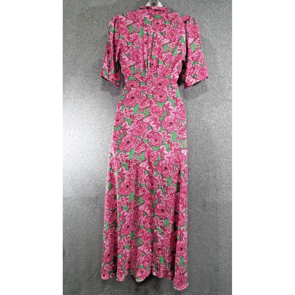 Love X Design Isla Crepe Maxi Dress Womens XS Floral Button Up Cottagecore Pink - Picture 3 of 16